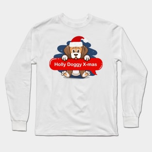 holly doggy chrismtas Long Sleeve T-Shirt